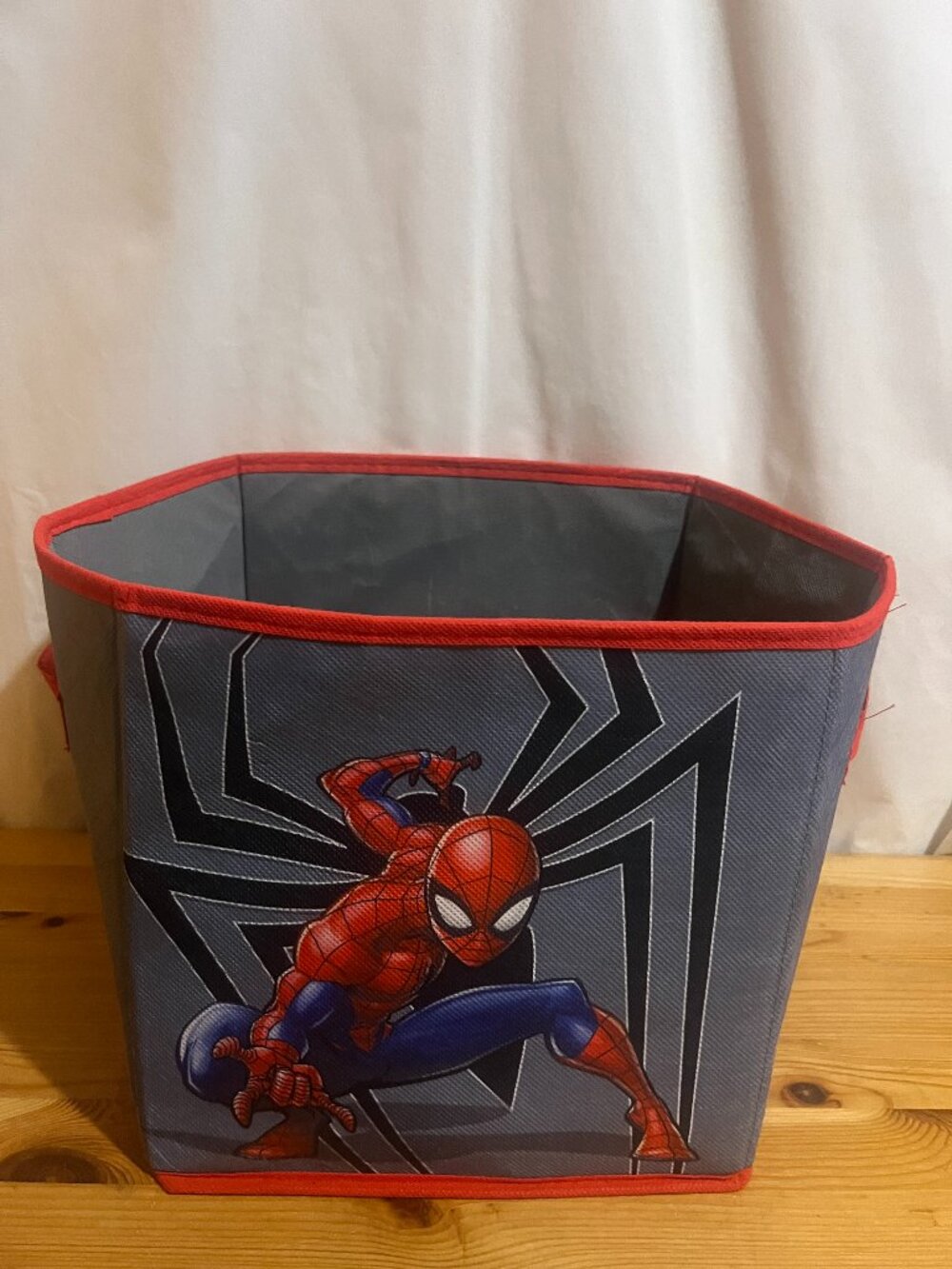 Marvel Spider-Man Collapsible Storage Cube Foldable Fabric Tote With Handles Use